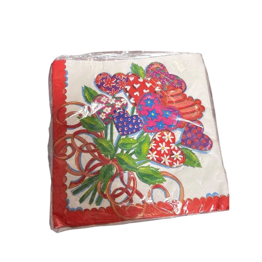 Bot Of Hearts Valentines Paper Napkins 20 Count 2-Ply 12.8" X 12.8" By Donna Fed